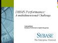 DBMS Performance: A multidimensional Challenge PowerPoint PPT Presentation
