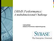 DBMS Performance: A multidimensional Challenge