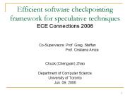 Efficient software checkpointing framework for speculative techniques