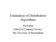 Estimation of Distribution Algorithms
