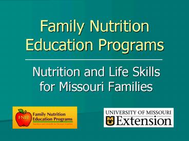 Family Nutrition Education Programs