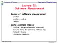 Lecture 22: Software Measurement PowerPoint PPT Presentation