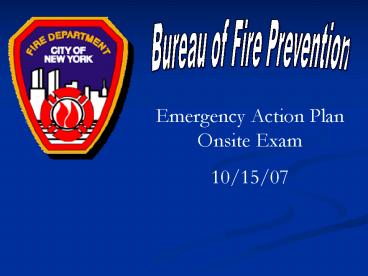 EAP OnSite Exam Format