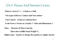 Ch'4 Forces And Newtons Laws