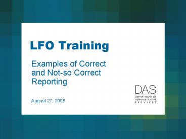 LFO Training
