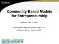 Community-Based Models for Entrepreneurship PowerPoint PPT Presentation