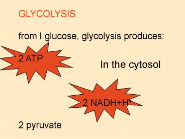 GLYCOLYSIS