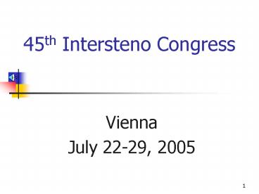 45th Intersteno Congress