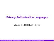 Privacy Authorization Languages