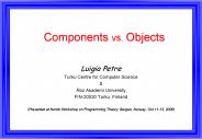 Components vs. Objects