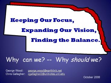 Why can we Why should we