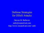 Defense Strategies for DDoS Attacks