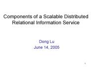 Components of a Scalable Distributed Relational Information Service