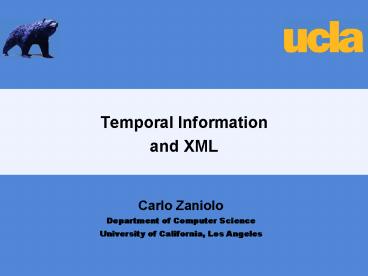 Temporal Information and XML