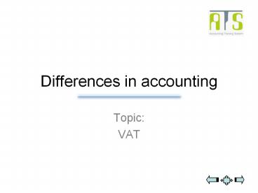 Differences in accounting