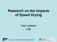 Research on the Impacts of Speed Drying PowerPoint PPT Presentation