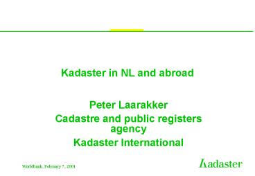 Kadaster in NL and abroad