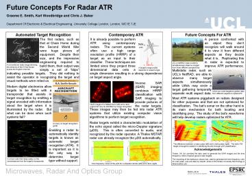 Future Concepts For Radar ATR
