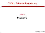 CS 501: Software Engineering