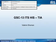 GSC-13 ITS HIS 