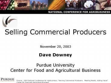 Selling Commercial Producers