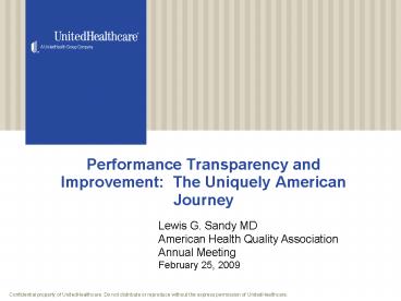 Performance Transparency and Improvement: The Uniquely American Journey