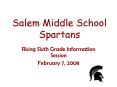 Salem Middle School Spartans PowerPoint PPT Presentation