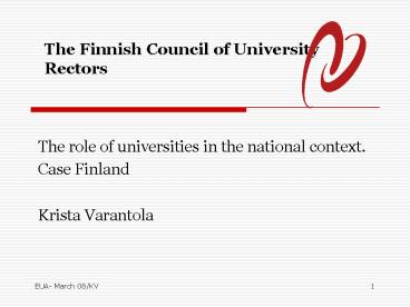 The Finnish Council of University Rectors