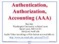 Authentication, Authorization, Accounting AAA PowerPoint PPT Presentation