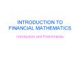 INTRODUCTION TO FINANCIAL MATHEMATICS PowerPoint PPT Presentation