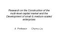 Research on the Construction of the multi-level capital market and the Development of small PowerPoint PPT Presentation