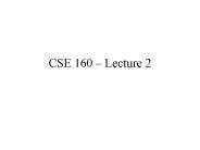 CSE 160 Lecture 2