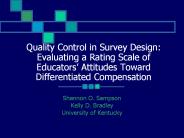 Quality Control in Survey Design: Evaluating a Rating Scale of Educators