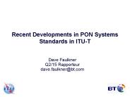 Recent Developments in PON Systems Standards in ITU-T