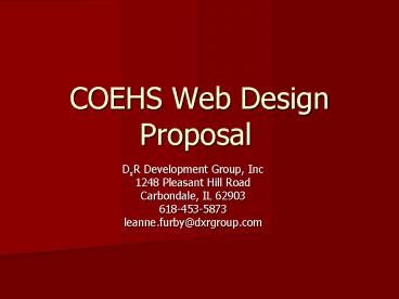 COEHS Web Design Proposal