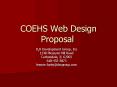 COEHS Web Design Proposal PowerPoint PPT Presentation