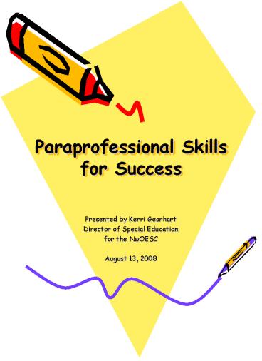 Paraprofessional Skills for Success