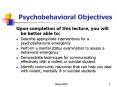 Psychobehavioral Objectives PowerPoint PPT Presentation