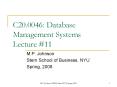 C20.0046: Database Management Systems Lecture 11 PowerPoint PPT Presentation