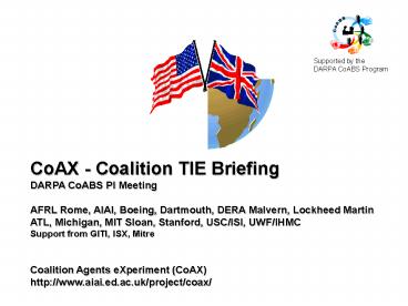 Coalition Agents eXperiment - The Coalition TIE