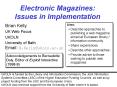 Electronic Magazines: Issues in Implementation PowerPoint PPT Presentation