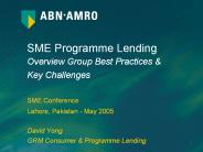 SME Programme Lending Overview Group Best Practices