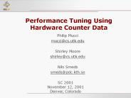 Performance Tuning Using Hardware Counter Data
