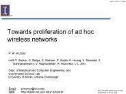 Towards proliferation of ad hoc wireless networks