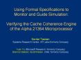 Using Formal Specifications to Monitor and Guide Simulation: Verifying the Cache Coherence Engine of PowerPoint PPT Presentation