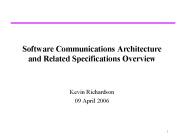 Software Communications Architecture and Related Specifications Overview