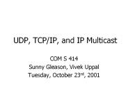 UDP, TCP/IP, and IP Multicast
