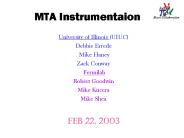 MTA Instrumentaion