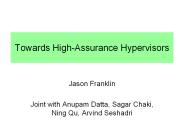 Towards High-Assurance Hypervisors