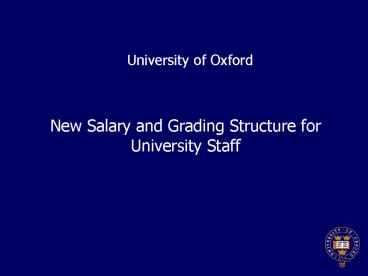 New Salary and Grading Structure for University Staff